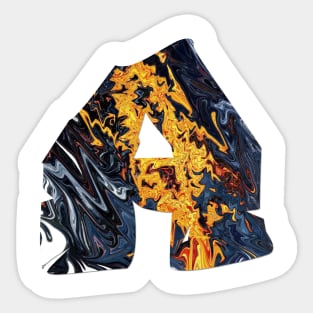 A - FONT - FIRE BLUE Sticker